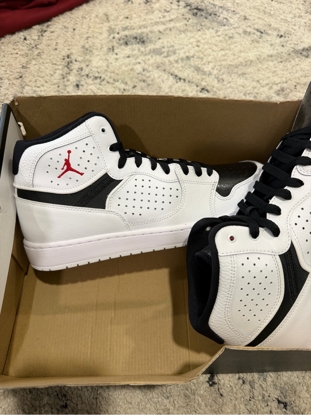 Jordan Mid-Top Men's Basketball Sneakers - White/Black/Red